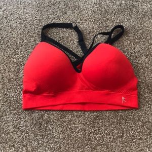 Red sports bra